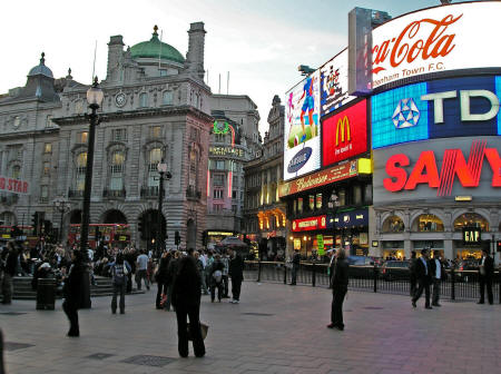 Piccadilly Circus in London England